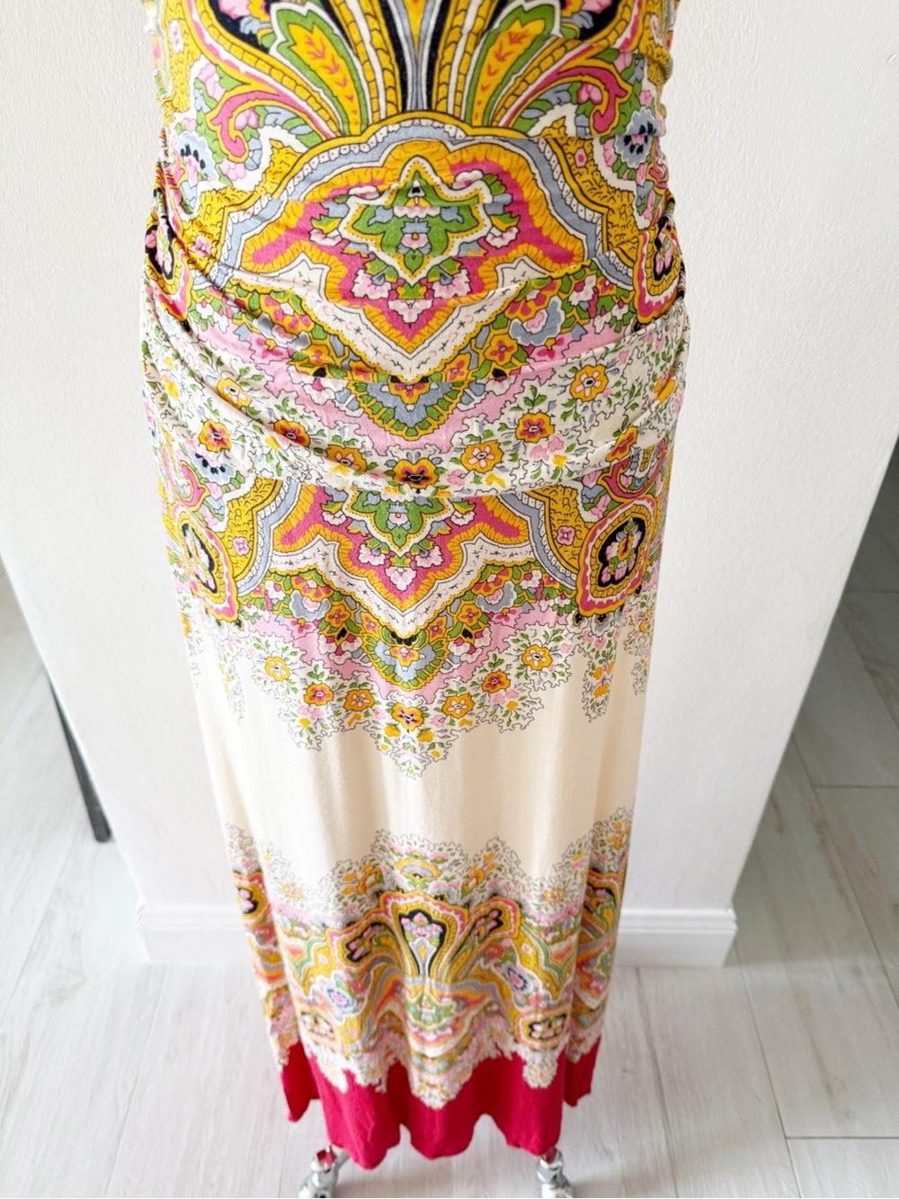 Plenty by Tracy Reese Anthropologie Boteh Cross Back Maxi Dress Size Medium - Picture 4 of 11